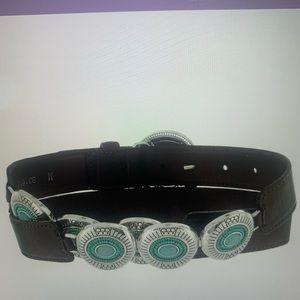 Brighton Turquoise and Silver Medallion Belt